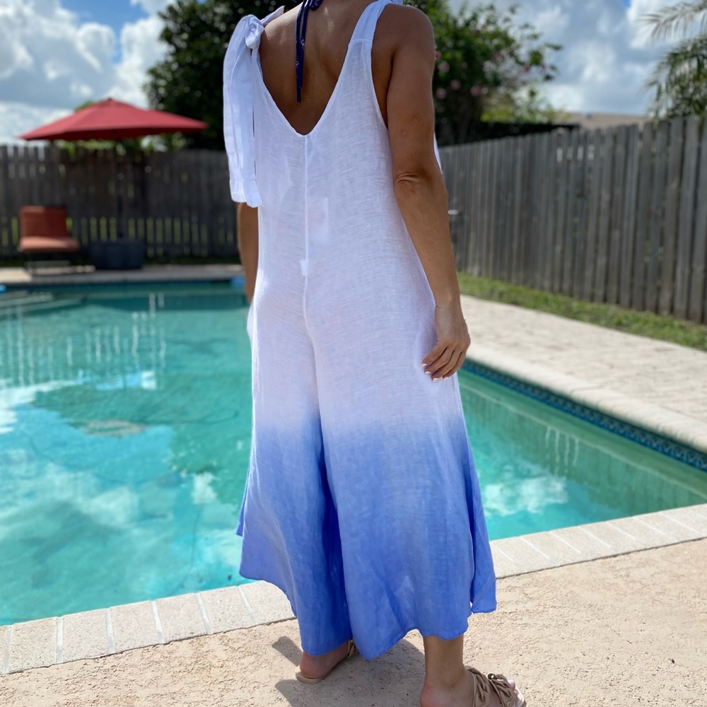 Italian linen ombre jumpsuit - Picture 4 of 12